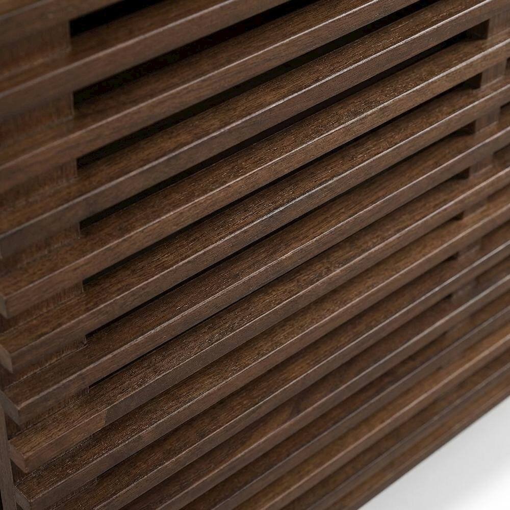Alt View 4. FurniFact - Corner record player cabinet with vinyl storage in wood finish and modern design - Black.