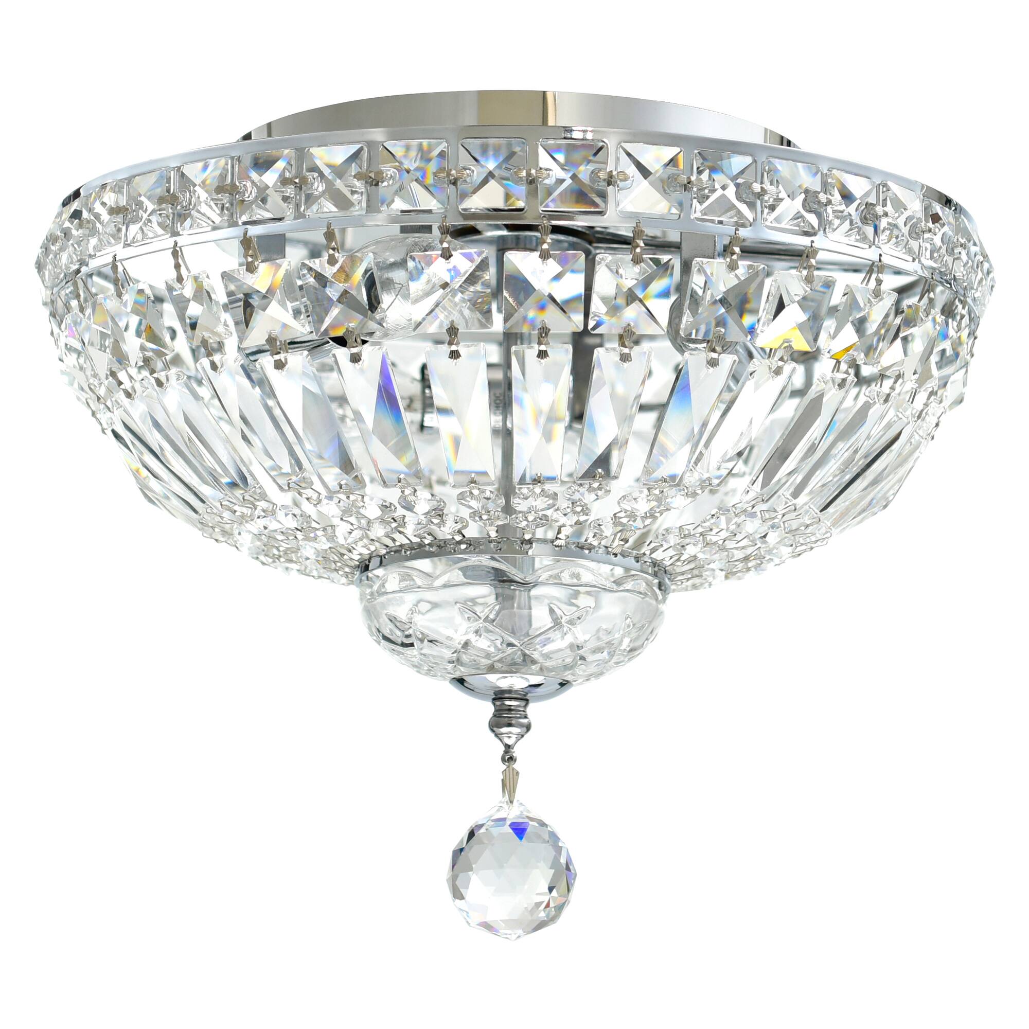 Alt View 1. CWI Lighting - Stefania 3 Light Bowl Flush Mount With Chrome Finish - Chrome.