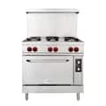 Koolmore - 36 In. Commercial Electric Range with 6 Burners and 1 Standard Electric Oven - 208V 3 Phase - Stainless Steel