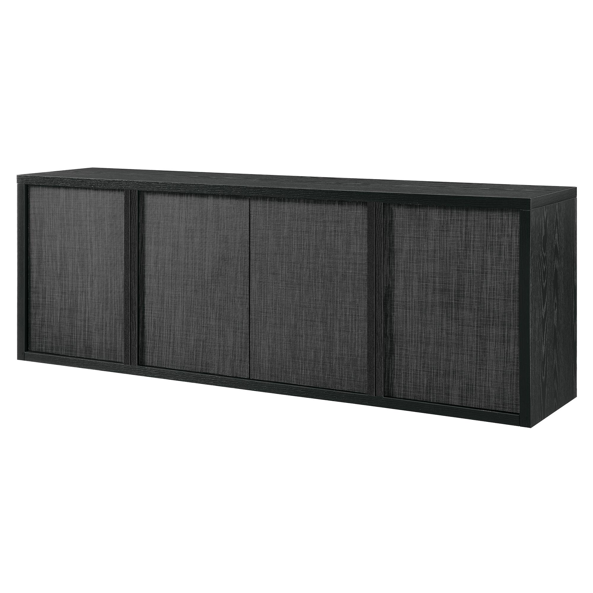 Left. Hudson&Canal - Kai Rectangular TV Stand for TV's up to 75" in Black Grain - Black Grain.