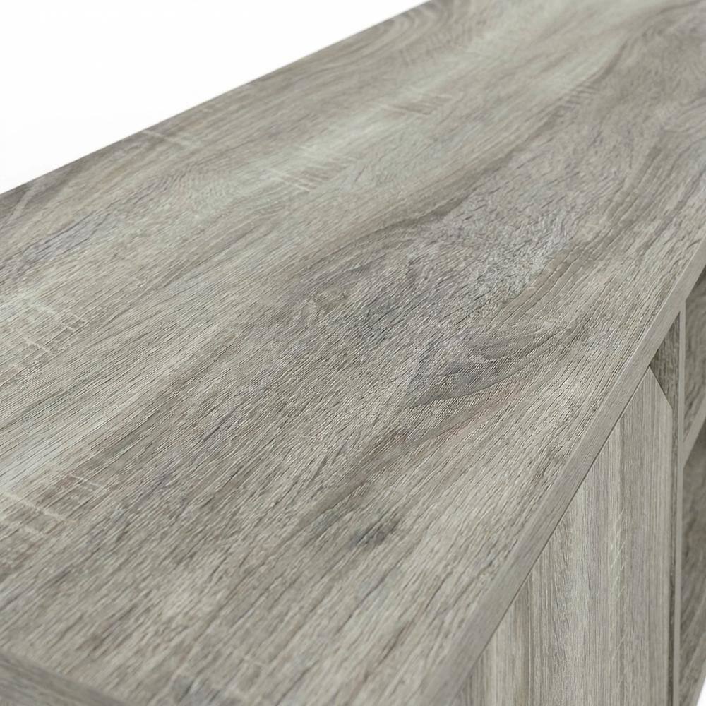 Alt View 4. FurniFact - Wood TV Stand for Up to 55 Inch Displays in French Oak Finish with Modern Design - Gray.