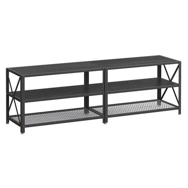 Angle. Hivvago - Hivvago Industrial Metal Wood TV Stand Entertainment Center for TV up to 70-inch - Black.