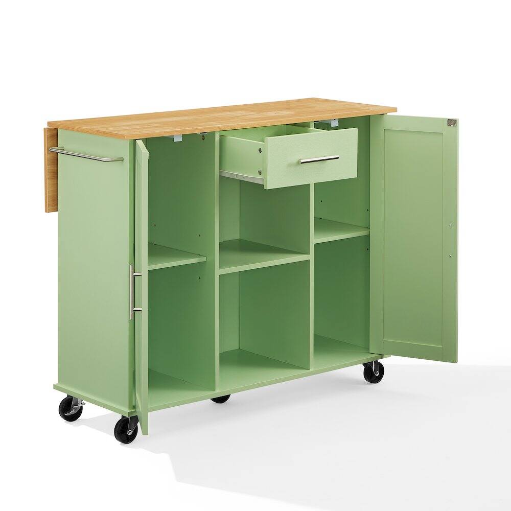 Alt View 3. Crosley Furniture - Stella Kitchen Cart - Mint.