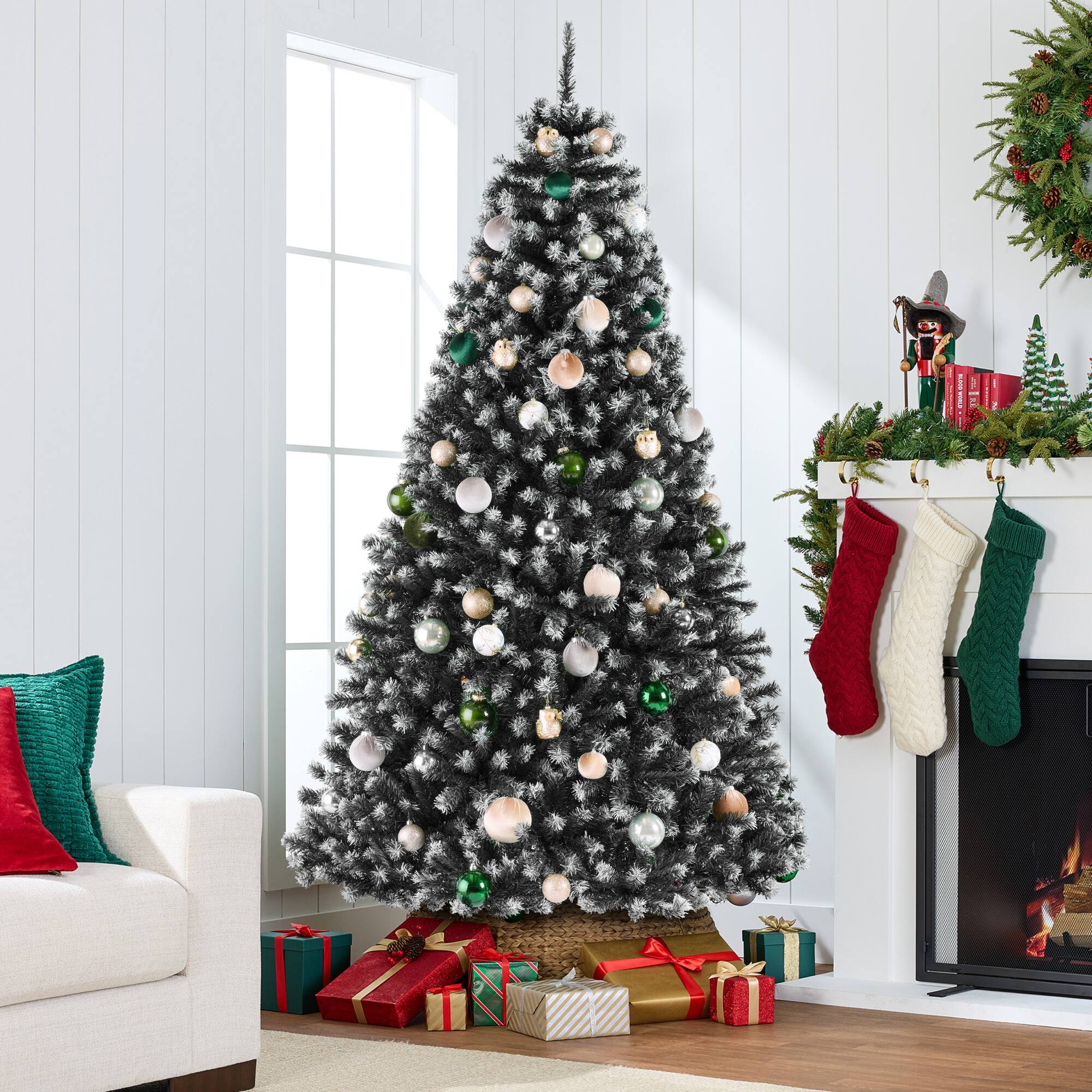 Alt View 2. Best Choice Products - Unlit Frosted Artificial Black Spruce Christmas Tree, w/Easy Assembly - Frosted Black Spruce.