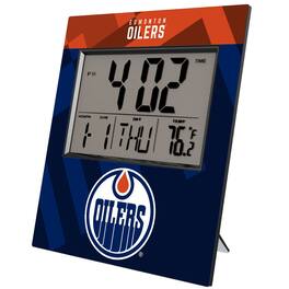 Keyscaper - Edmonton Oilers Color Block Digital Desk Clock - Multicolor