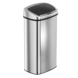 iTouchless - 24 Gallon Stainless Steel Sensor Kitchen Trash Can with AbsorbX Odor Filter - Silver
