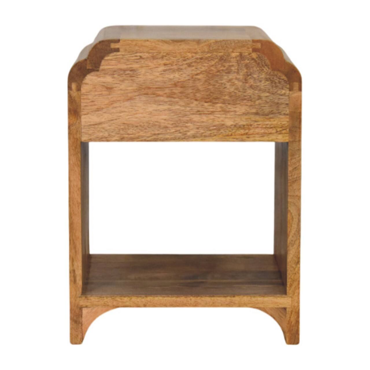 Alt View 5. Artisan Furniture - Artisan Furniture Solid Wood Newton Mini Oak-ish Nightstand with a drawer and open shelf - Oak.
