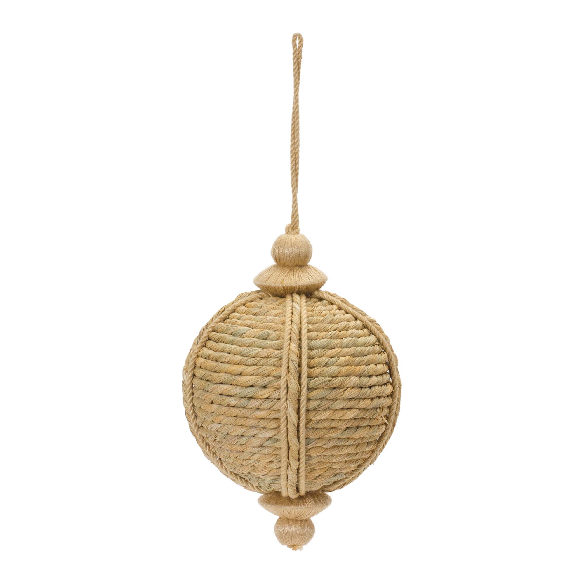 Front. BreeBe - Jute Onion Ornament (Set of 4) - Brown.