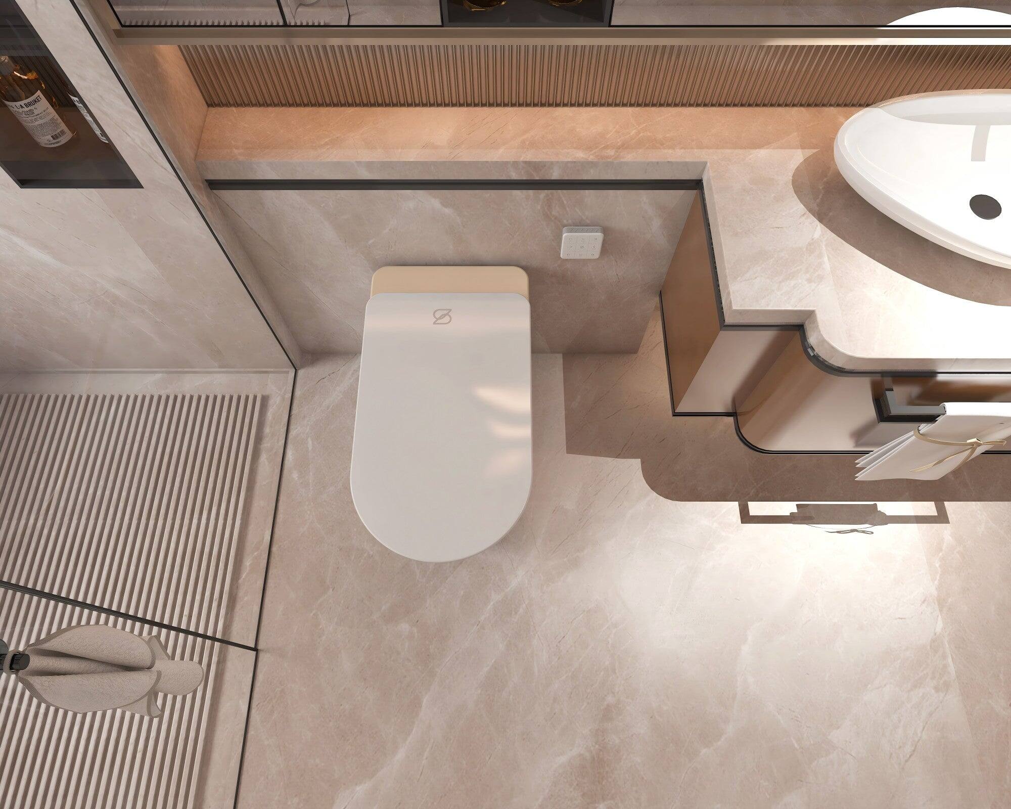 Alt View 5. Boyel Living - Gold Pro Version Smart Toilet Multi Mode Cleaning Heated Seat Auto Lid Sensor Flush Premium Full Function Design - GOLD.