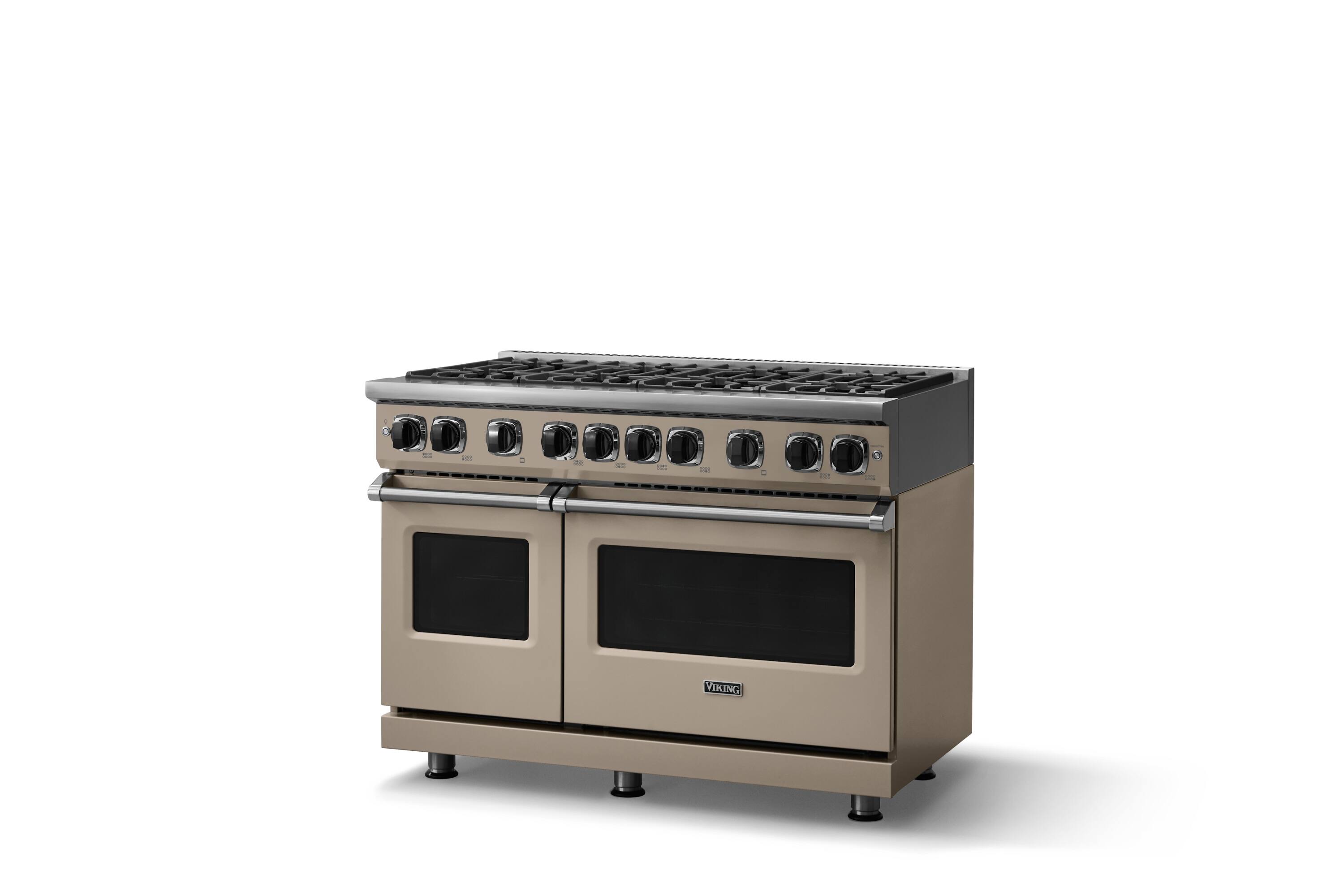 Angle. Viking - 48"W. 7.3 Cu. Ft. Freestanding Sealed 8 Burner Gas Range - Nantucket - Nantucket.