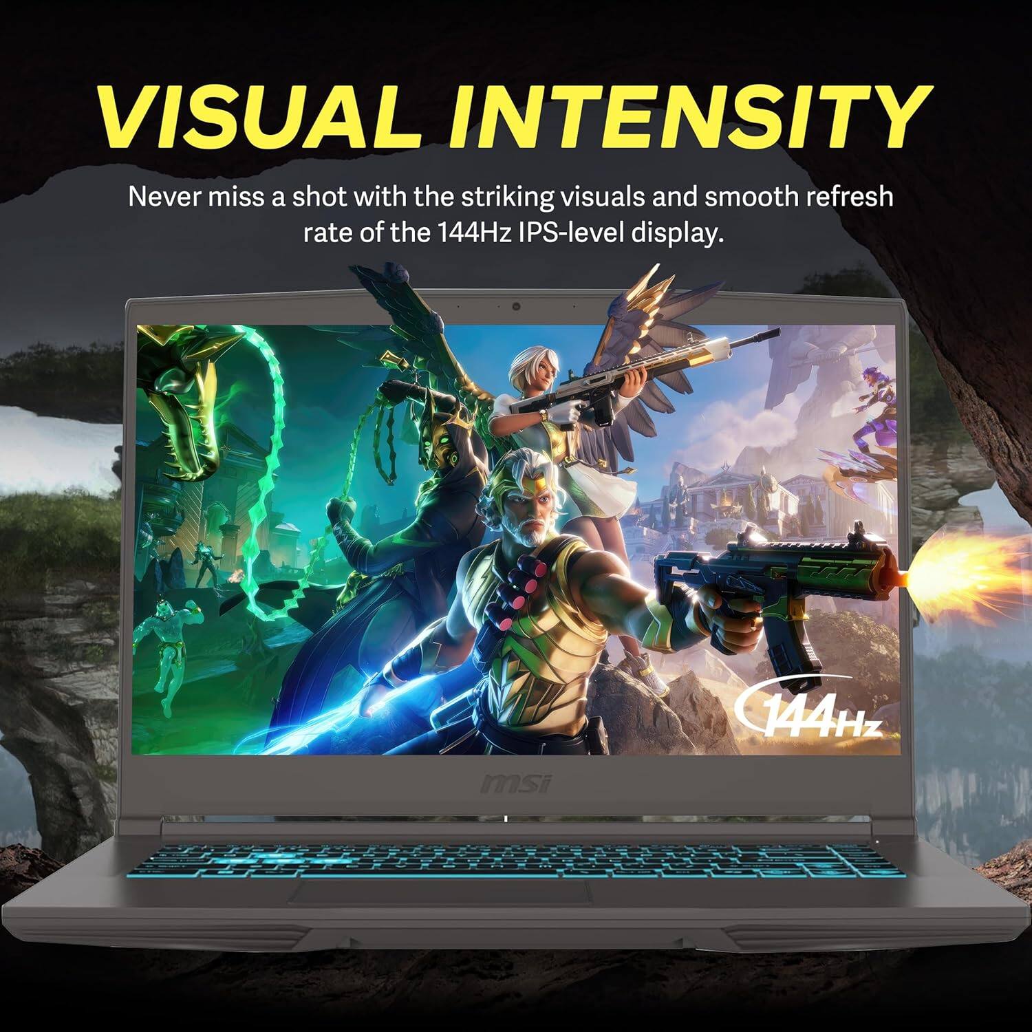 VISUAL INTENSITY Never miss a shot with the striking visuals and smooth refresh rate of the 144Hz IPS-level display. 144Hz MSI