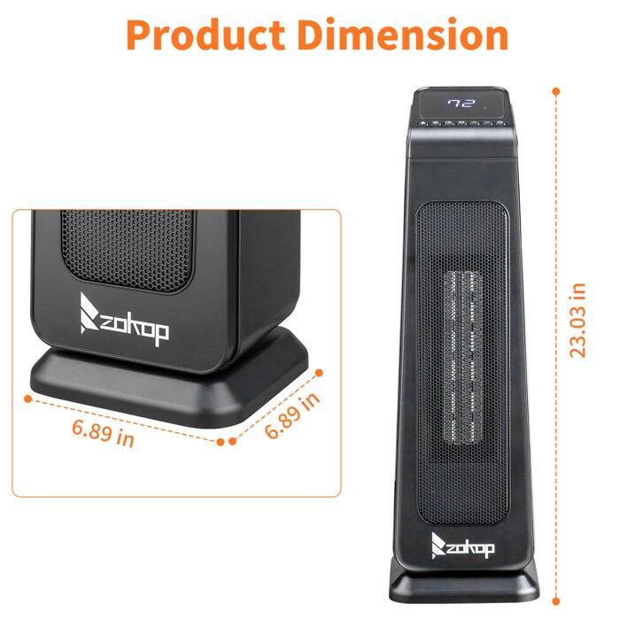 Product Dimension

- Width: 6.89 in
- Depth: 6.89 in
- Height: 23.03 in