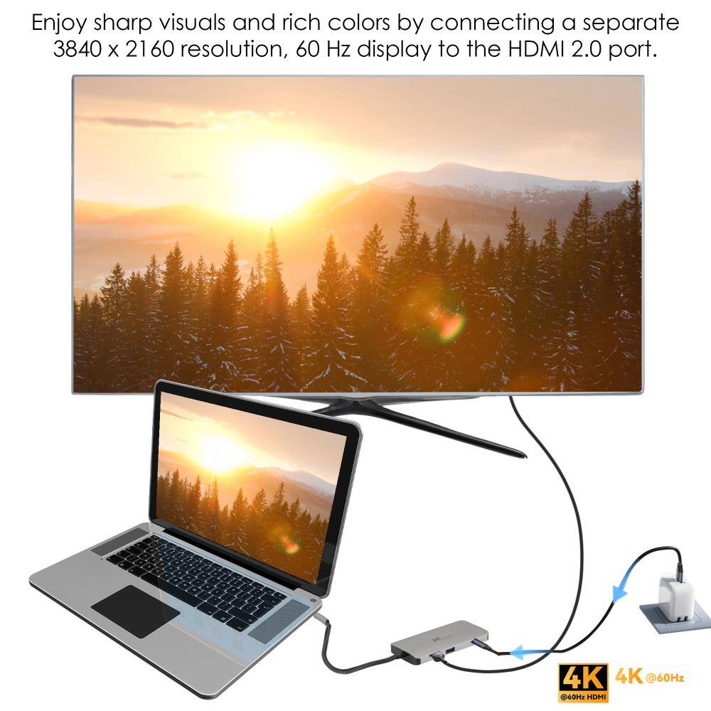 Enjoy sharp visuals and rich colors by connecting a separate 3840 x 2160 resolution, 60 Hz display to the HDMI 2.0 port.

4K @60Hz
4K @60Hz HDMI