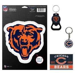 WinCraft - Chicago Bears 4-Pack Key Rings and Magnets Set - Multicolor