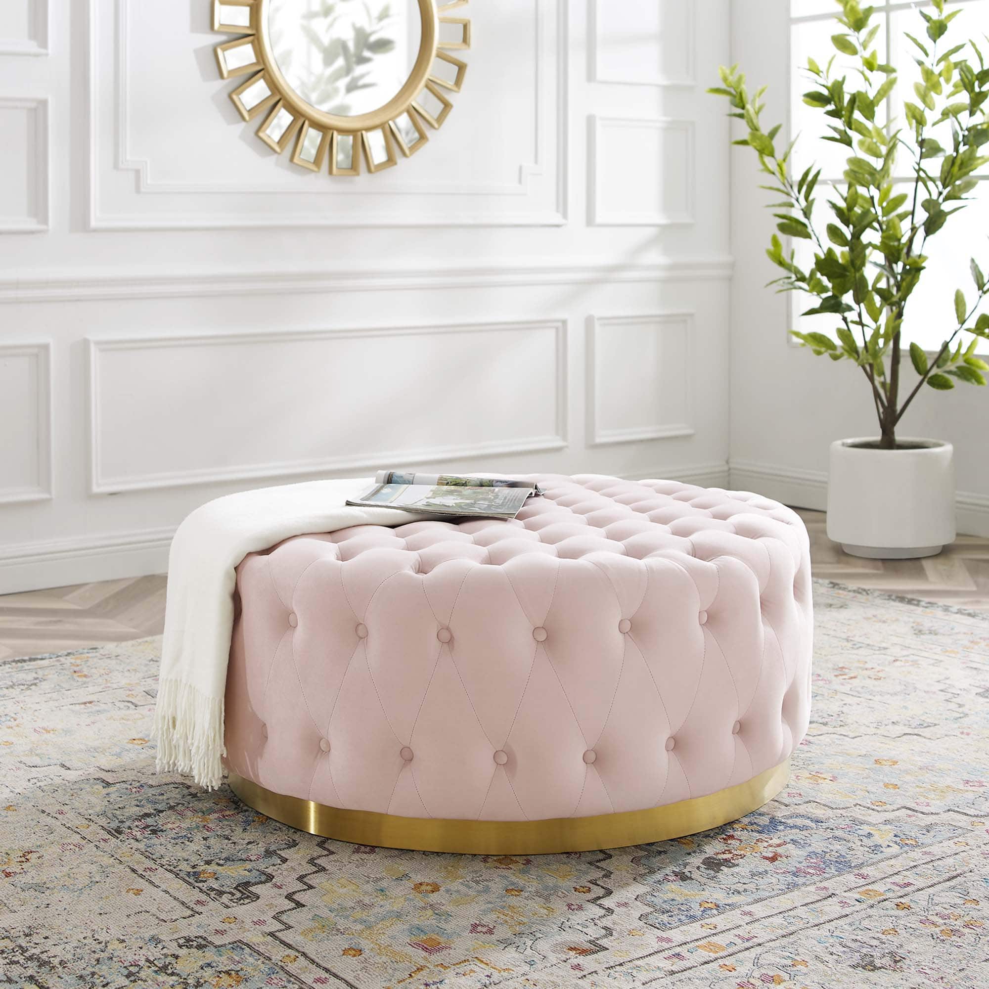 Ensconce Tufted Performance Velvet Round Ottoman by Modway - EEI-4326-PNK price history on PriceWatchPro