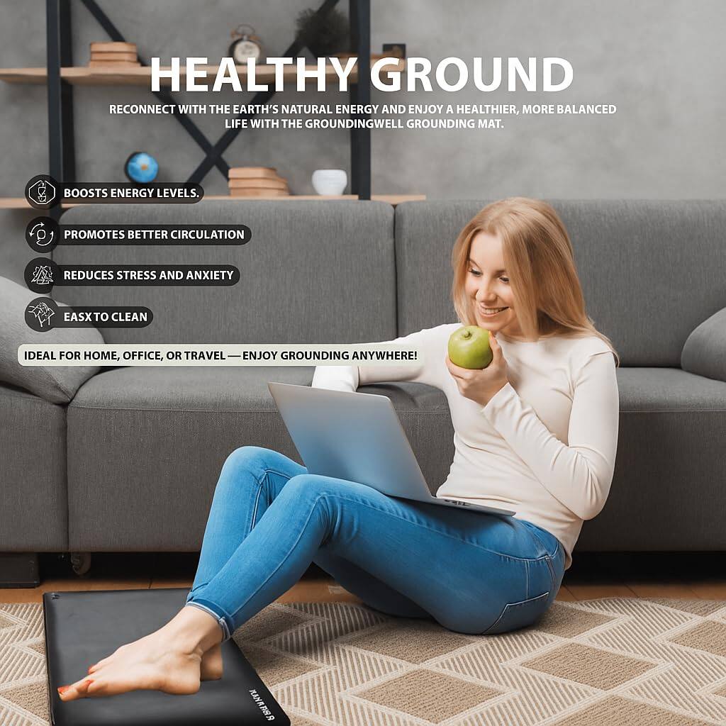 HEALTHY GROUND

RECONNECT WITH THE EARTH'S NATURAL ENERGY AND ENJOY A HEALTHIER, MORE BALANCED LIFE WITH THE GROUNDINGWELL GROUNDING MAT.

- BOOSTS ENERGY LEVELS.
- PROMOTES BETTER CIRCULATION
- REDUCES STRESS AND ANXIETY
- EASY TO CLEAN

IDEAL FOR HOME, OFFICE, OR TRAVEL — ENJOY GROUNDING ANYWHERE!
