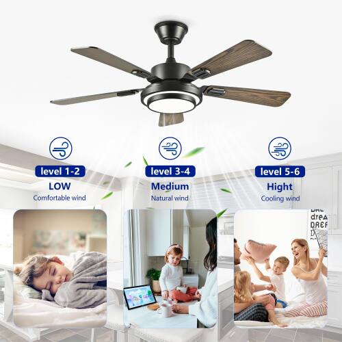 level 1-2 LOW  
Comfortable wind  
level 3-4 Medium  
Natural wind  
level 5-6 High  
Cooling wind