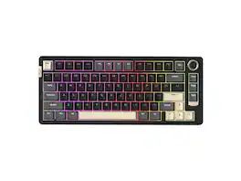 Rosewill - Neon S75 Wireless Mech Keyboard, 80-Key, RGB, 6000mAh, Bluetooth/USB-C, Hot-Swap Red Switches, Windows/macOS - Black