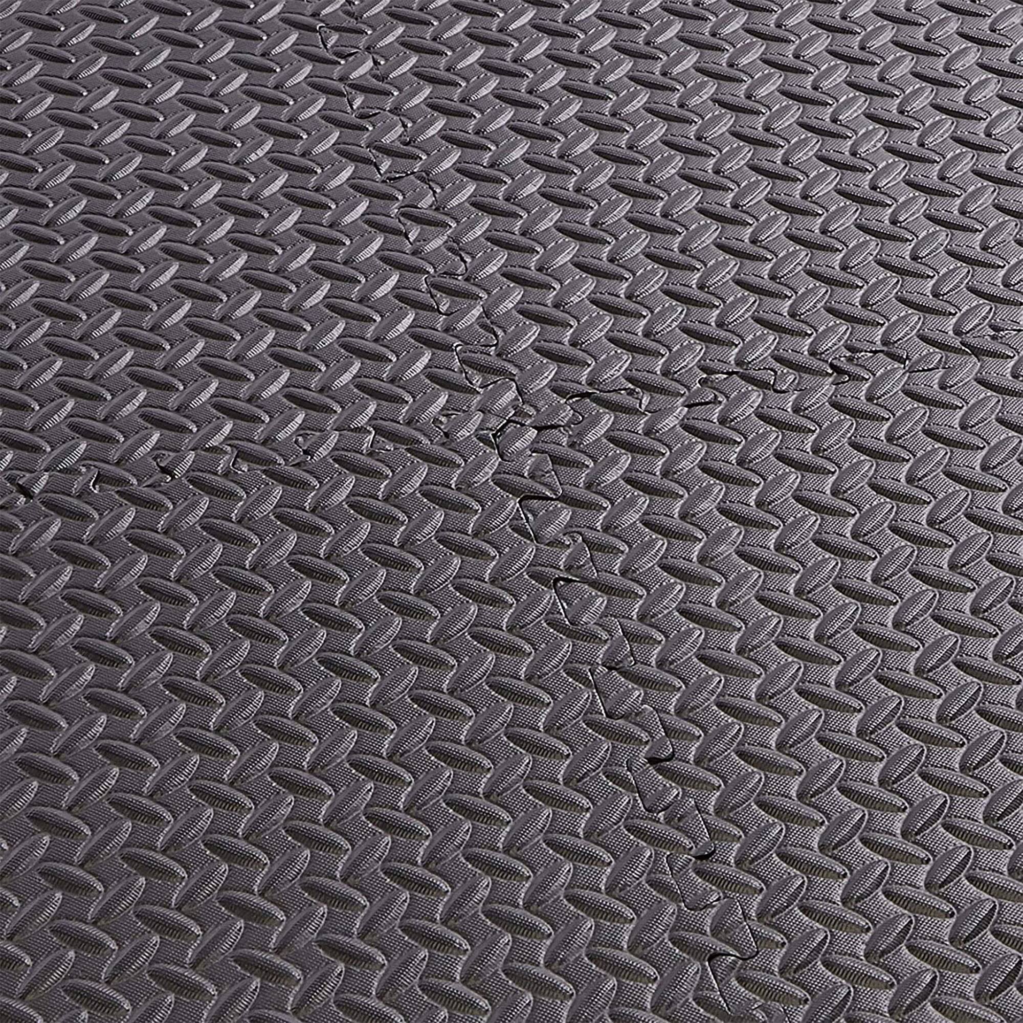 Alt View 8. BalanceFrom Fitness - BalanceFrom Fitness 96 Sq Ft Interlocking Exercise Mat Tiles, Black (2 Pack) - Black.