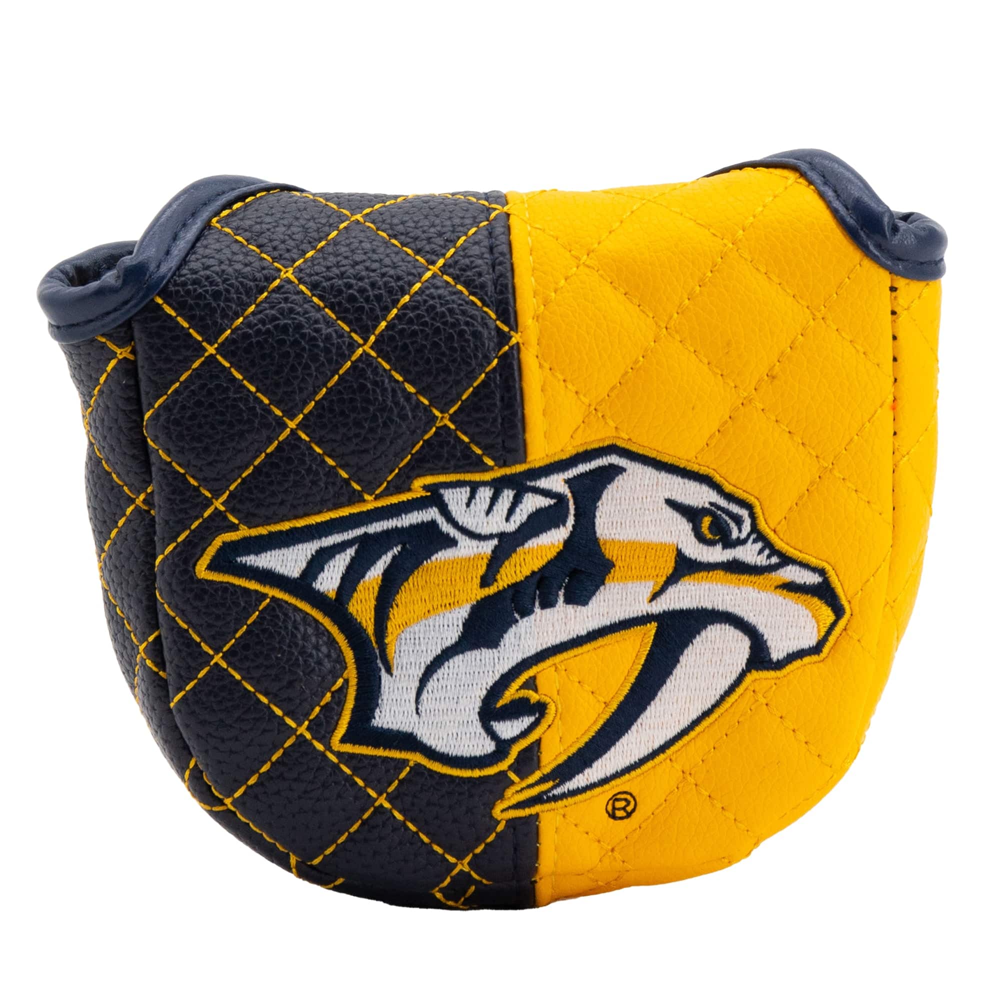 Front. Team Golf - Nashville Predators Quilted Mallet Putter Cover - Multicolor.