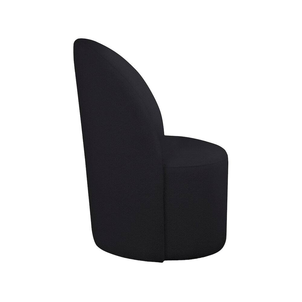 Alt View 2. Meridian Furniture - Hautely Black Boucle Fabric Accent Chair - Black.