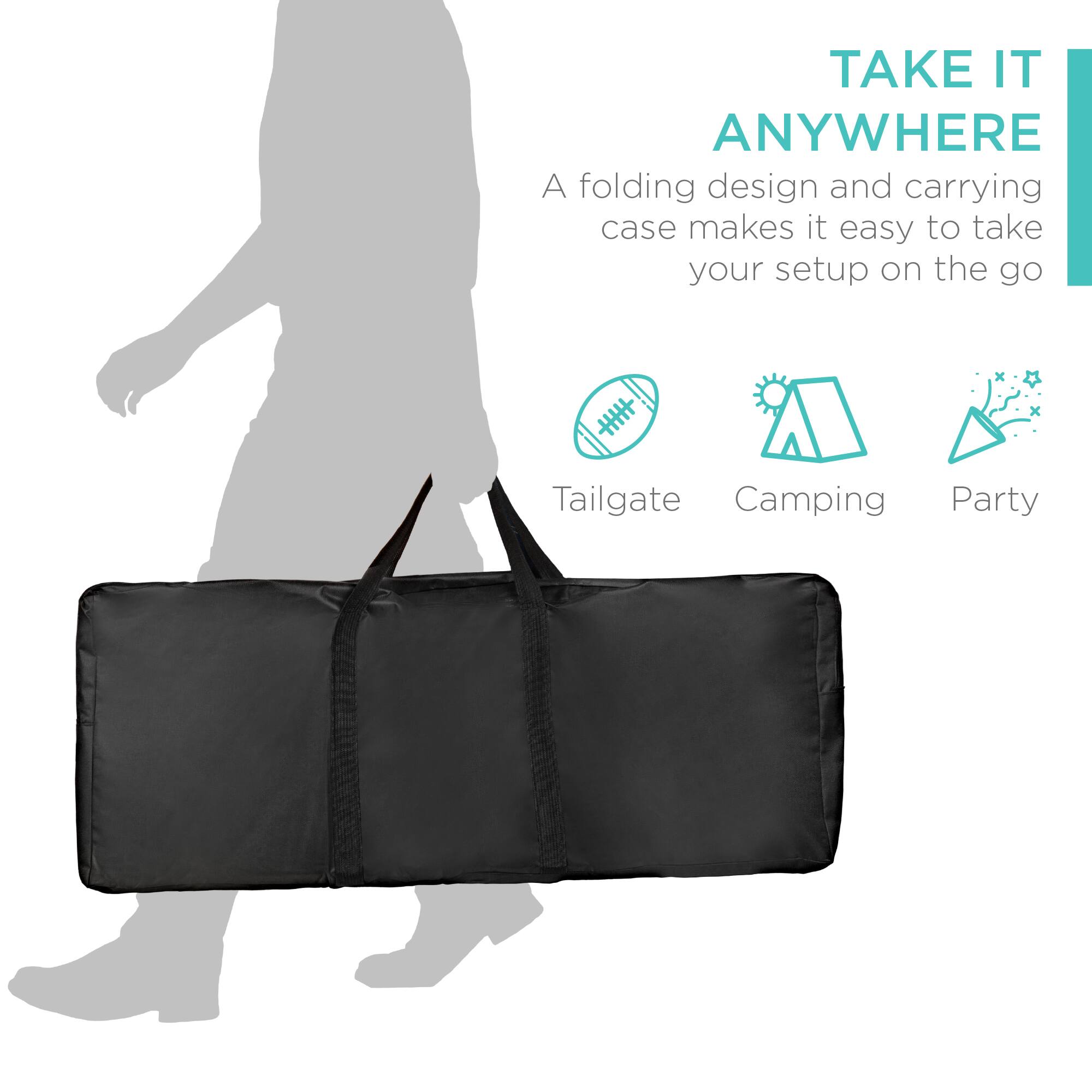 TAKE IT ANYWHERE

A folding design and carrying case makes it easy to take your setup on the go

Tailgate Camping Party