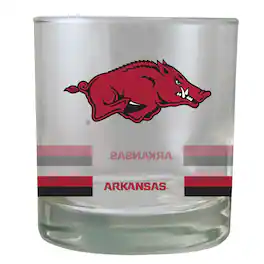 The Memory Company - Arkansas Razorbacks 10oz. Banded Rocks Glass - Multicolor