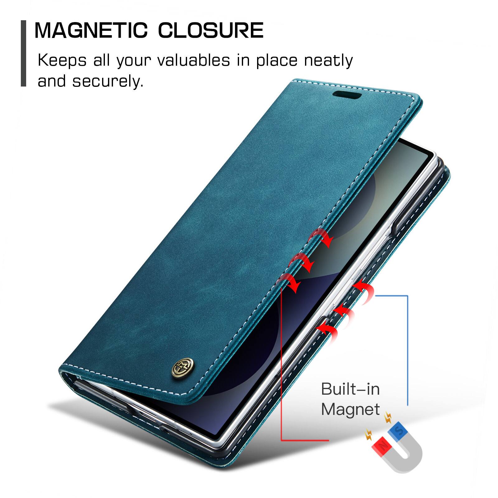 MAGNETIC CLOSURE  
Keeps all your valuables in place neatly and securely.  
Built-in Magnet