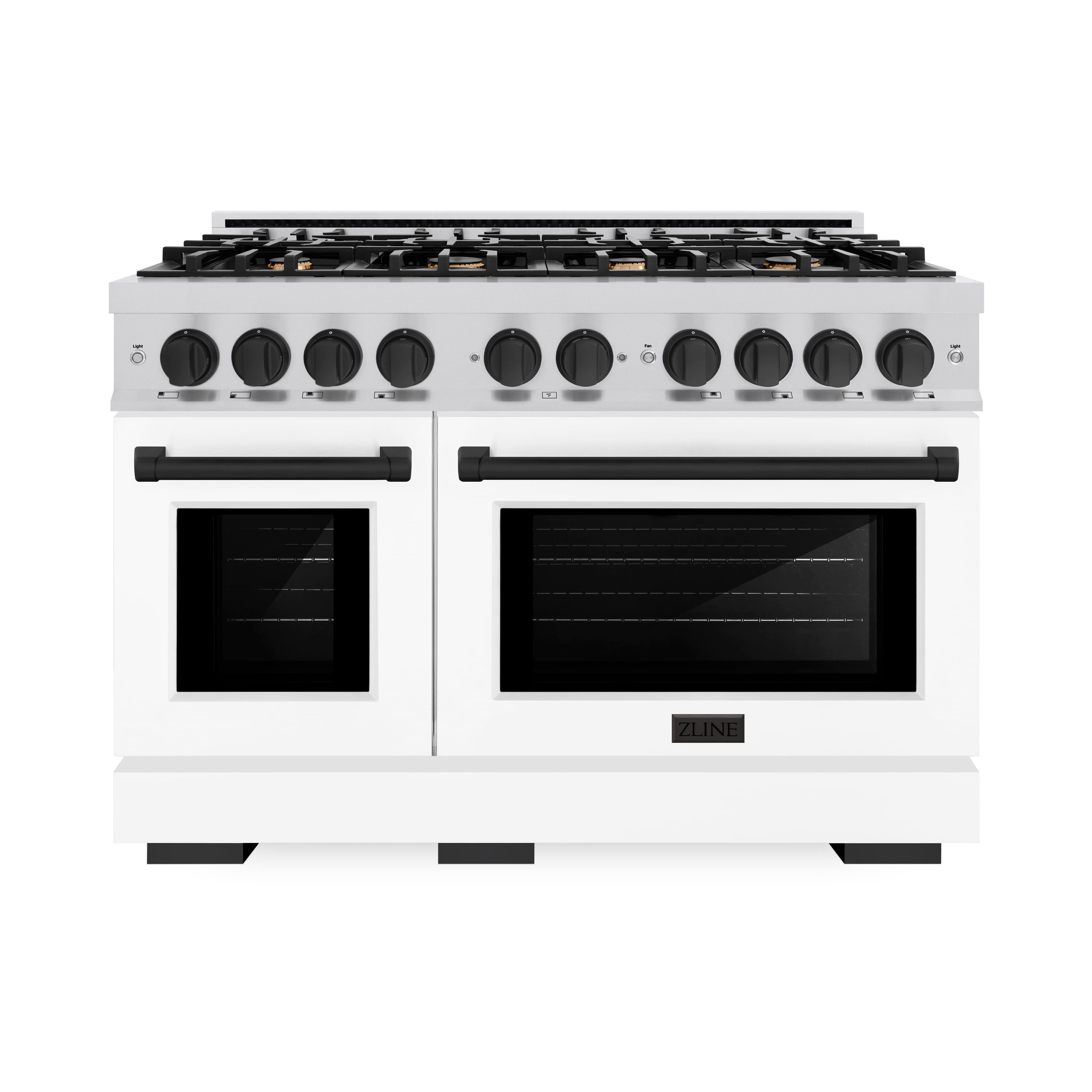 ZLINE - Autograph 48" Select Double Oven Dual Fuel Range with White and Black Accents (HDRZ-WM-48-MB) - White - Front_Zoom