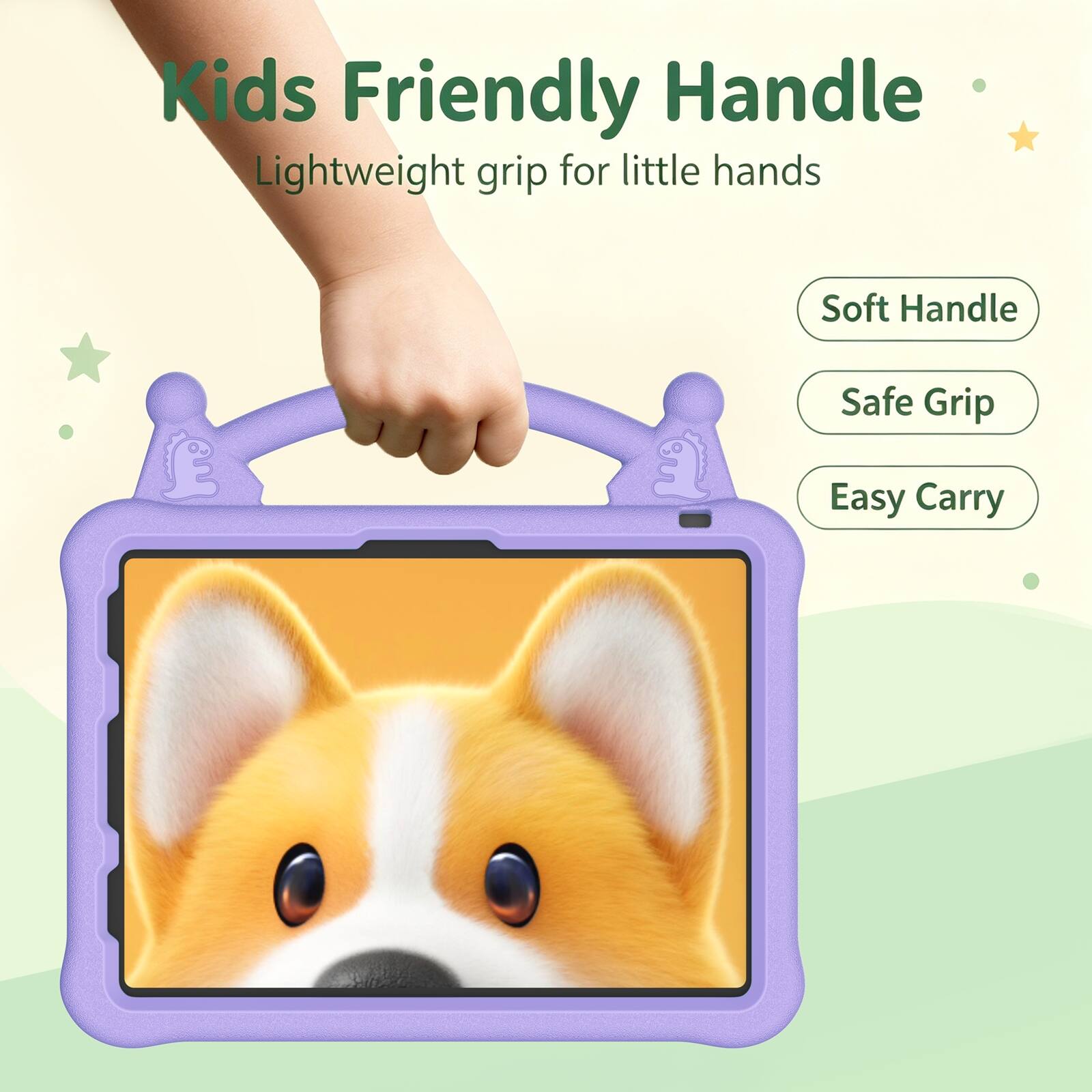 Kids Friendly Handle  
Lightweight grip for little hands  

Soft Handle  
Safe Grip  
Easy Carry