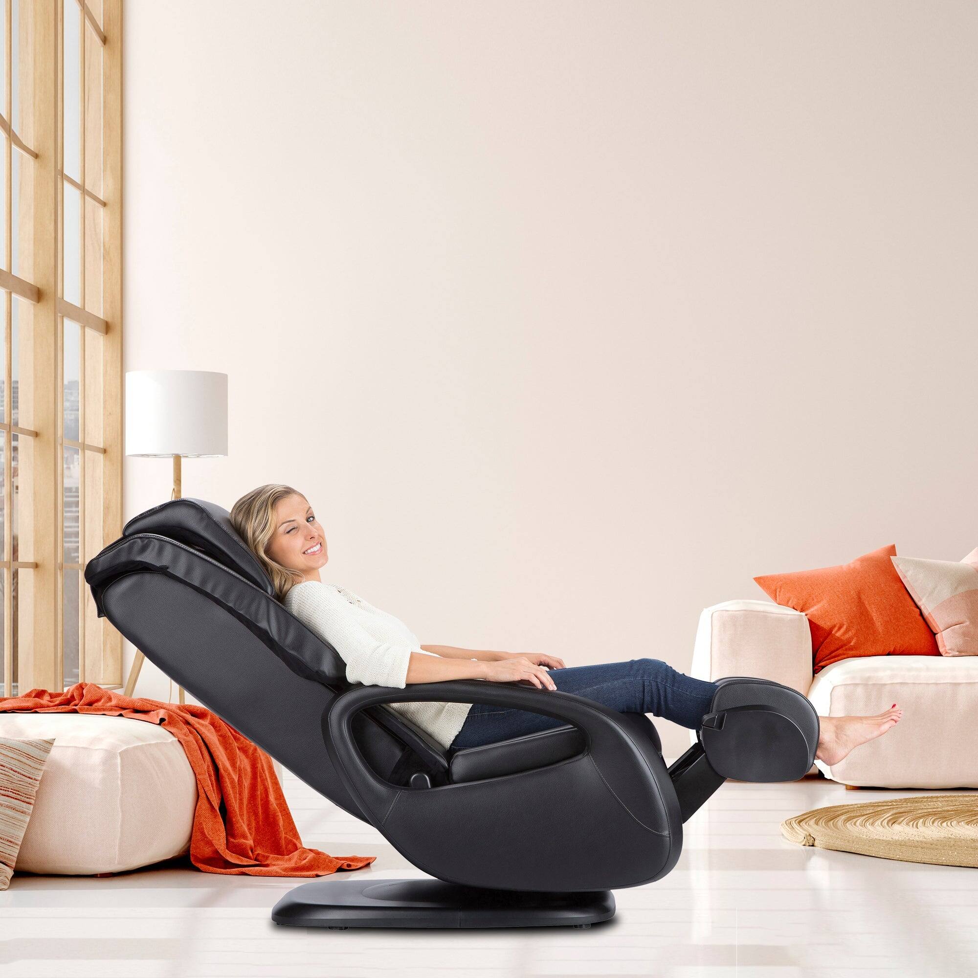 Alt View 1. Human Touch - WholeBody 5.1 Swivel Massage Chair Recliner with Foot & Calf Massager, Orbital Back Massage & Retractable Ottoman - Black.