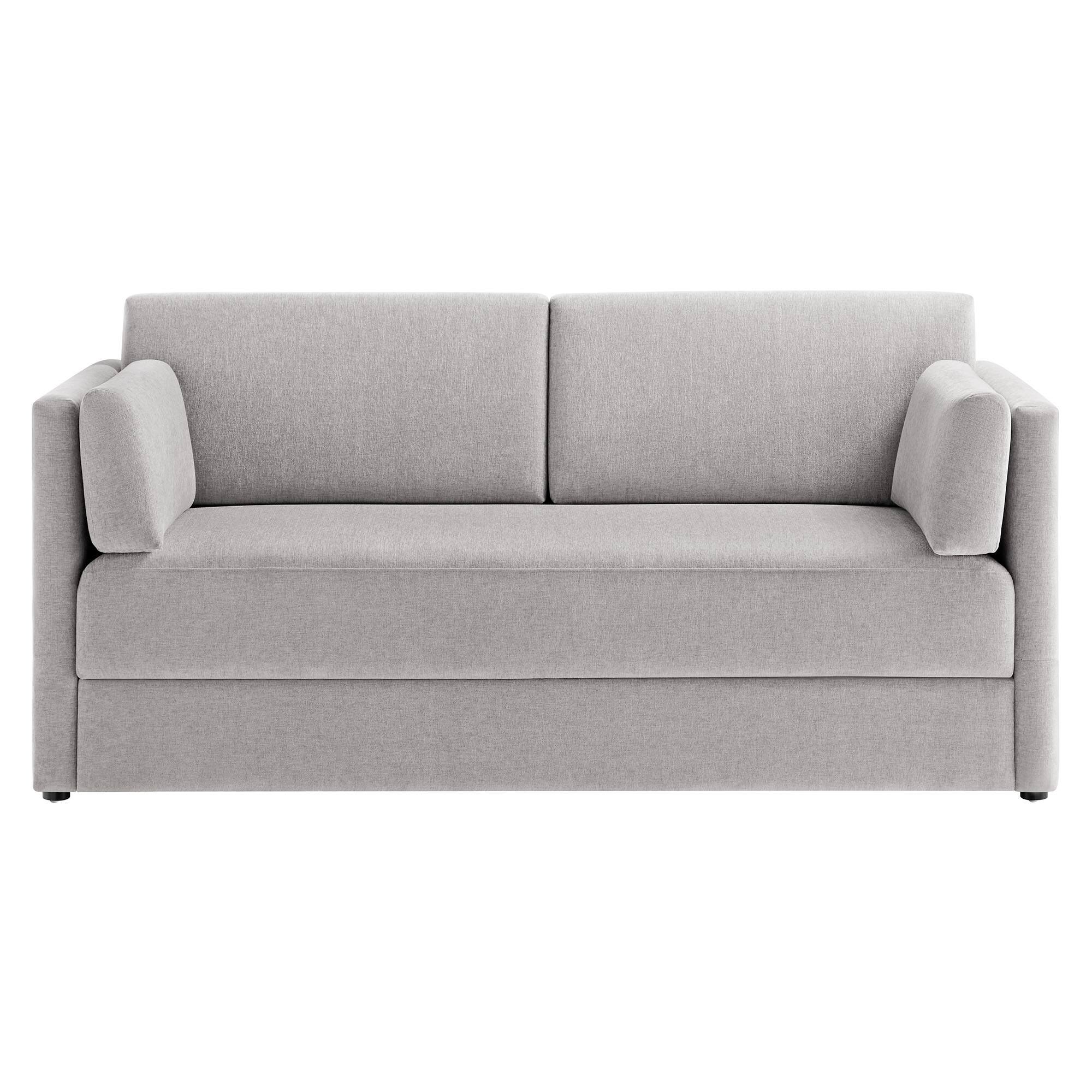 Alt View 4. Modway - Linden Upholstered Heathered Chenille Sofa by Modway - Taupe.