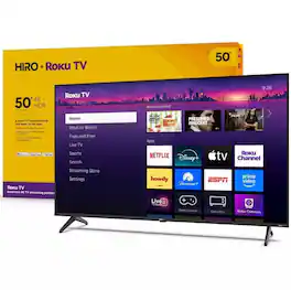 Refurbished Excellent - Hiro 50" 4K LED Roku Smart TV 60Hz HDR10 Apple Airplay 16:9 Aspect Ratio H50C4C4