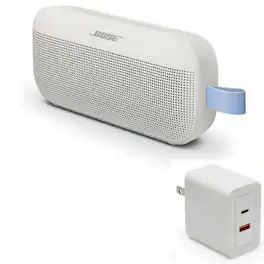 Bundle - Bose - SoundLink Flex Bluetooth Speaker (2nd Gen) with Fast Charger - Portable - Fog Grey