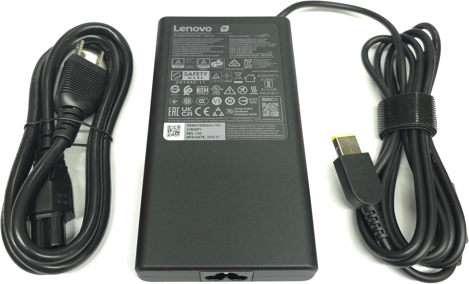 Lenovo ADAPTER/ADAPTADOR LA new 2GV

Mista

IC CCS 261035-E  CAN ICES(BYNMBOOD SAFETY S13252(PART 1y MARK IEC60950-1 241442-11  ON NOM UL DI SSS R-41013099 LISTED 4 DIS www.gove n 03974 CLUSE R33275 SEC CCC VI 10 RoHS Energy Verified EAC UKIA CE UE Rendement Energtique Verifie withe Out 000000004102

ESSA11Q60442L1CZ device Operation 57B0DFY ) this REV. My MFG DATE: 2025.07

one accapt

M THE  TAIT LEAR