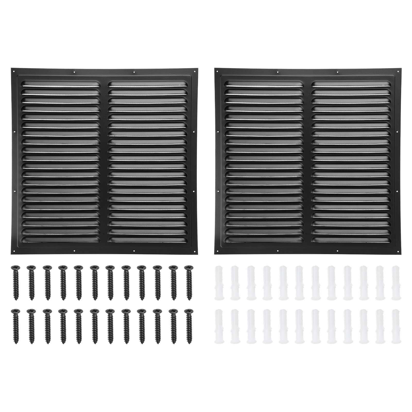 "Unique Bargains - 16""x16"" Aluminum Gable Vent, 2pcs Exterior Wall Outlet Square Soffit Vent HVAC Louver Air Grille with Built-in Screen - Black" price history on PriceWatchPro