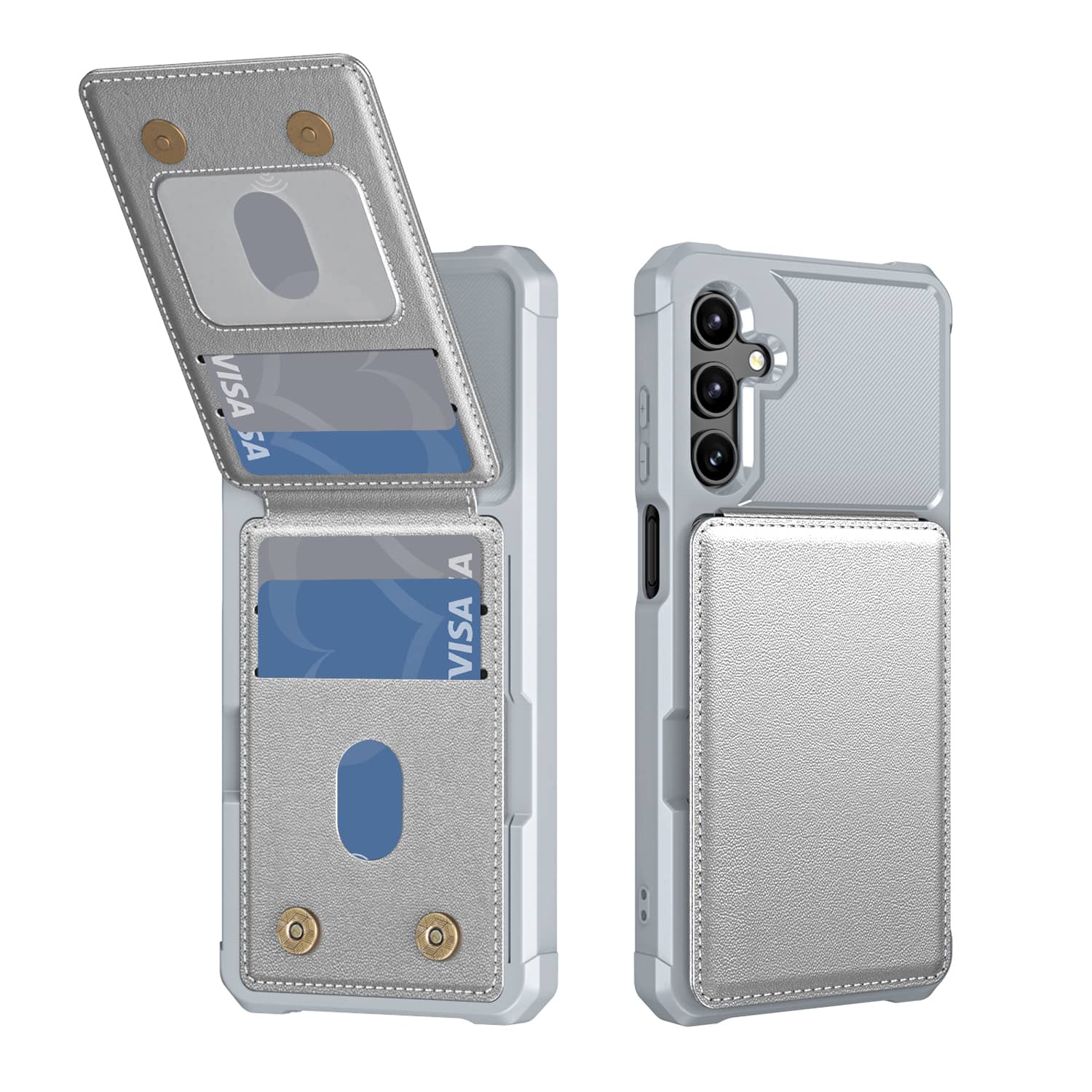 UUCOVER - For Samsung Galaxy A16 5G Wallet Case Flip Card Slot Holder Kickstand, Shockproof TPU Bumper PU Leather Phone Cover - Silvergray price history on PriceWatchPro