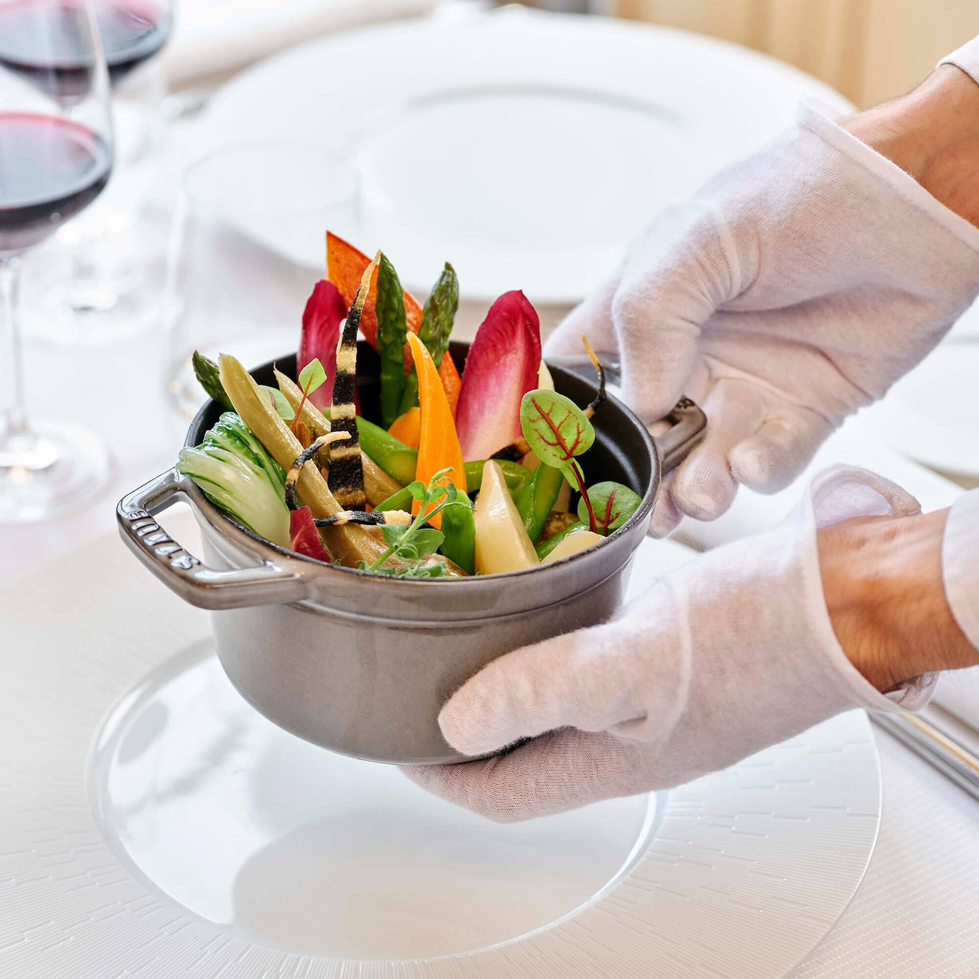 Alt View 1. Staub - Staub Cast Iron 1.25-qt Round Cocotte - Graphite Grey - Graphite Grey.