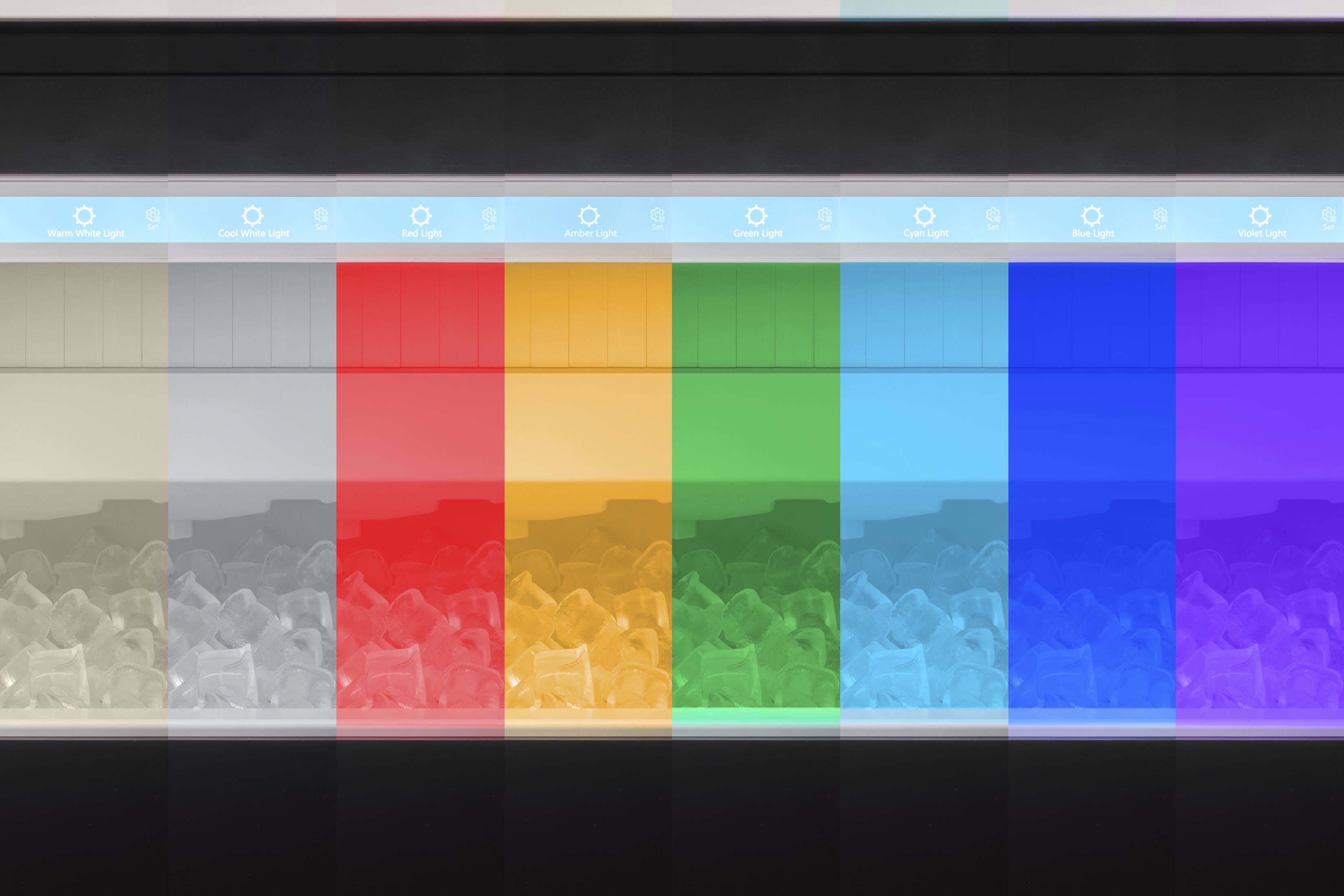 Warm White Light - Set  
Cool White Light - Set  
Red Light - Set  
Amber Light - Set  
Green Light - Set  
Cyan Light - Set  
Blue Light - Set  
Violet Light - Set