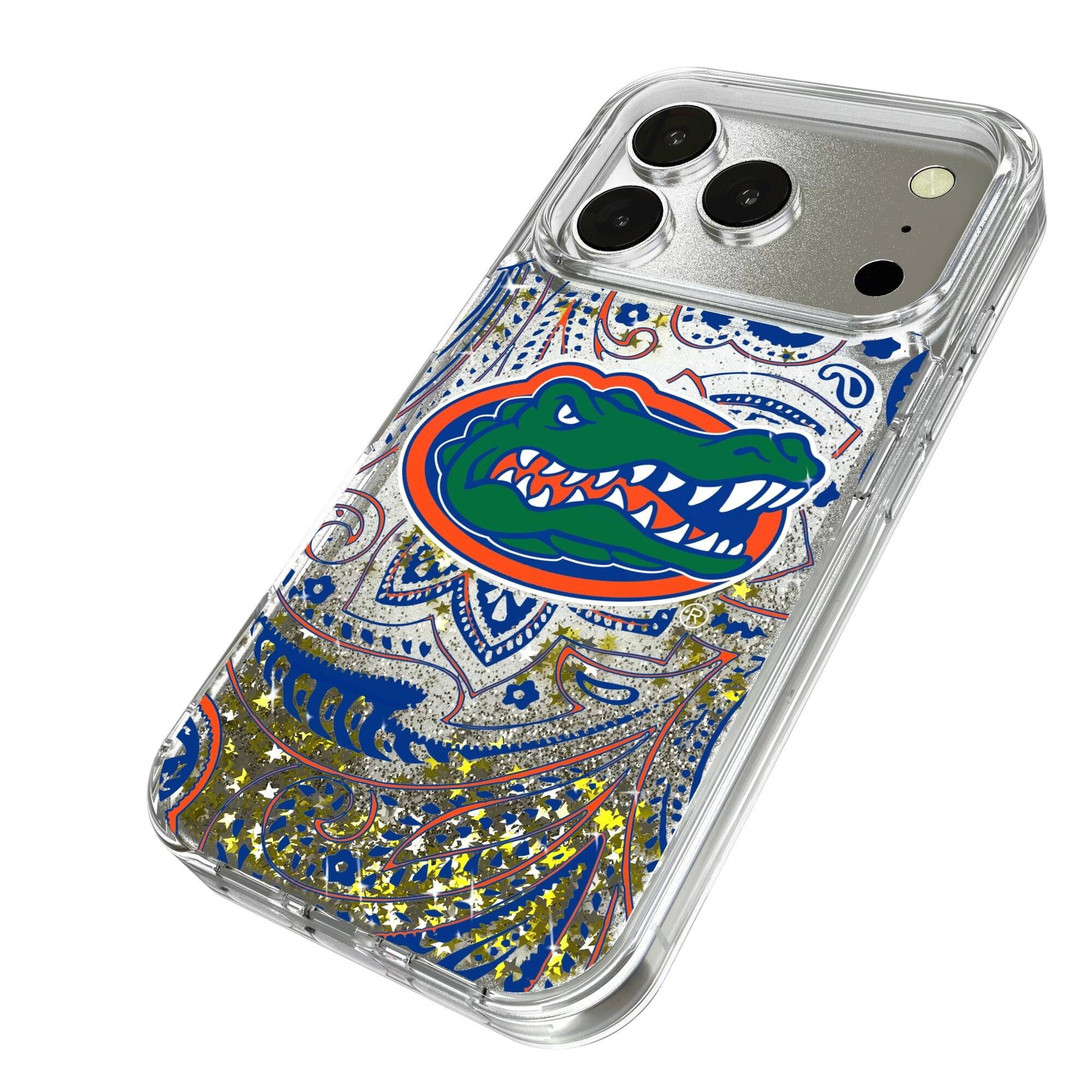 Alt View 1. Keyscaper - Florida Gators iPhone Glitter Paisley Design Case - 13 Pro - Multicolor.