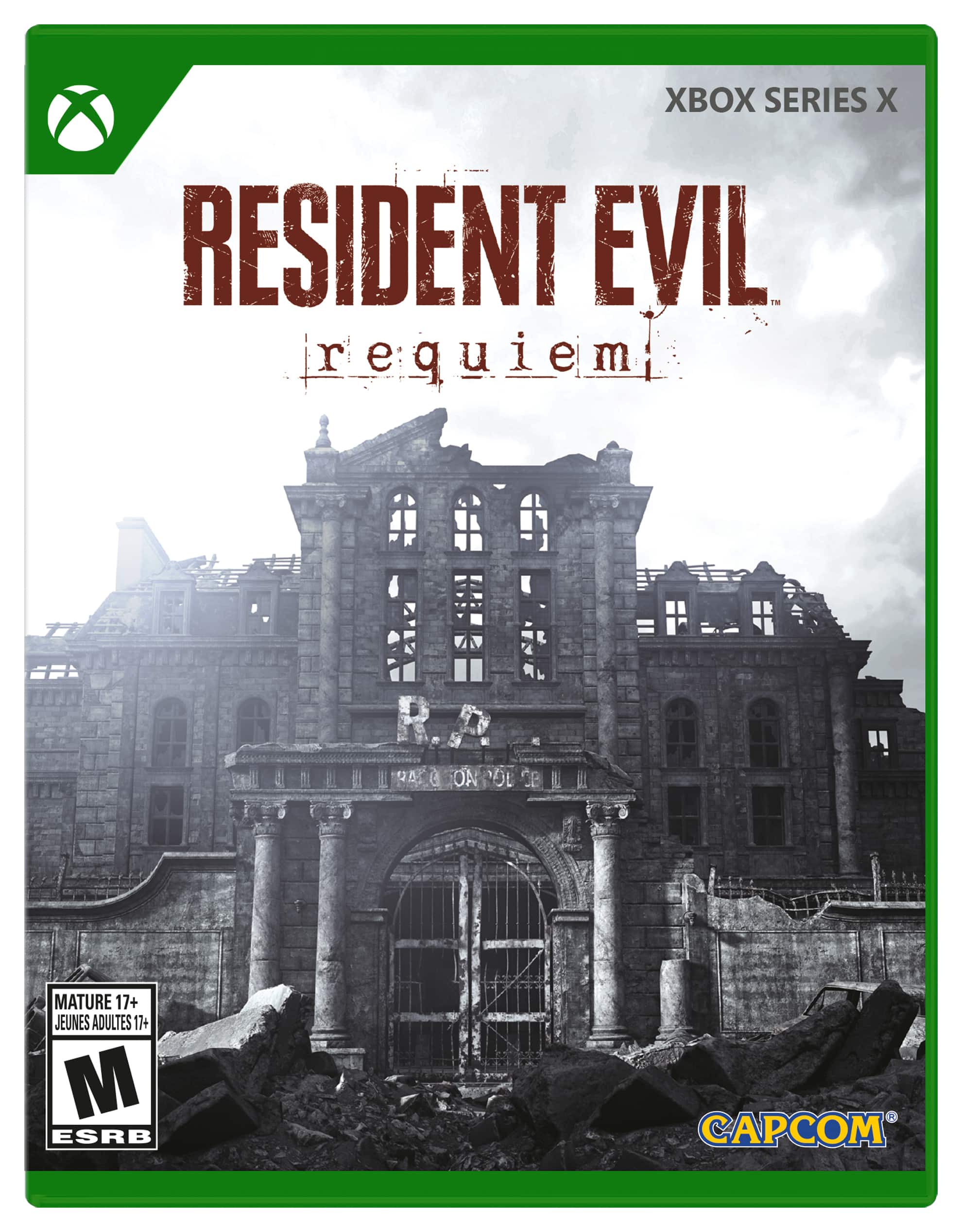 XBOX SERIES X  
RESIDENT EVIL requiem  
MATURE 17+ JEUNES ADULTES 17+ M ESRB  
CAPCOM