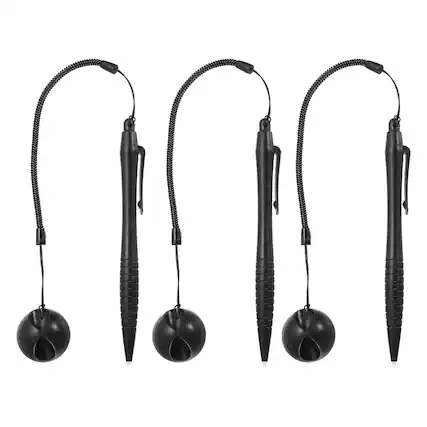 Front. Unique Bargains - 3pcs Touch Resistive Screen Pen Spring Resistance Pen for Car Navigation GPS POS - Black.