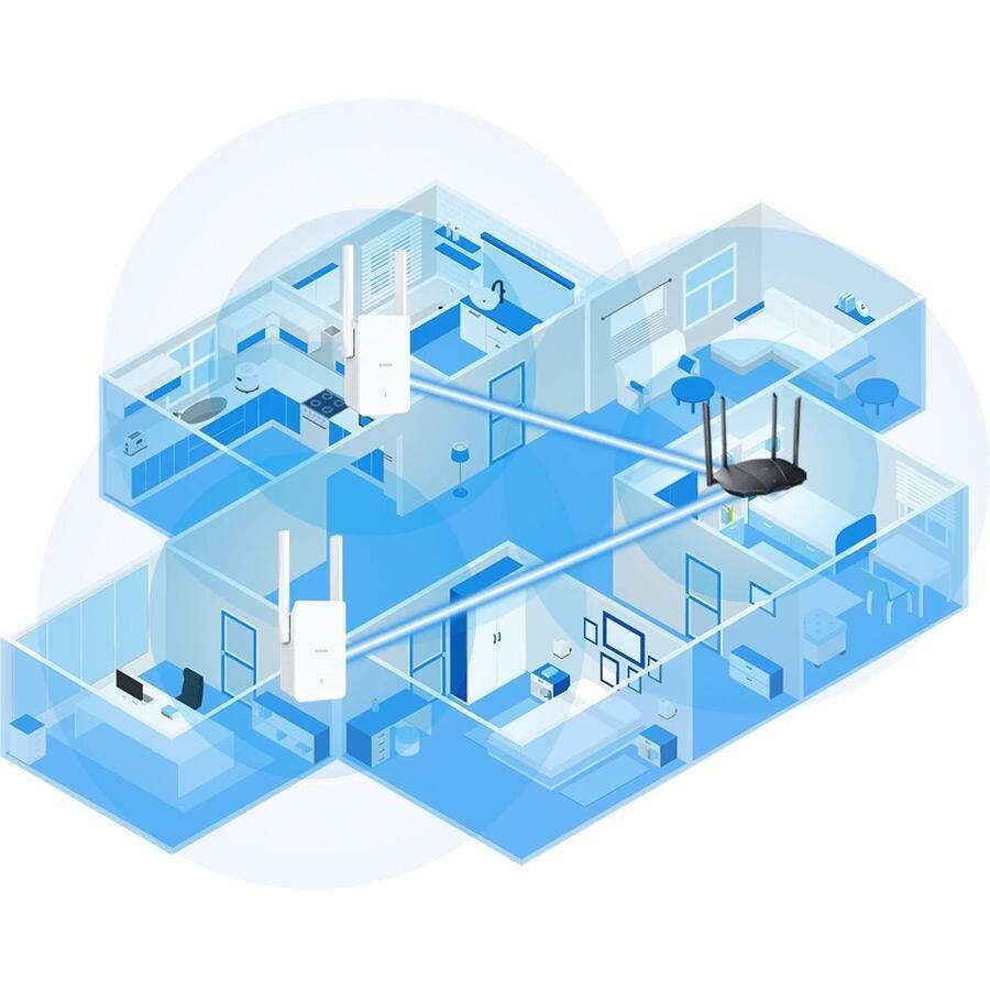 Alt View 5. Tenda - Tenda A33 Dual Band Wi-Fi 6 IEEE 802.11 a/b/g/n/ac/ax 2.91 Gbit/s Wireless Range Extender - 2.40 GHz, 5 GHz - 2 x - Unknown.