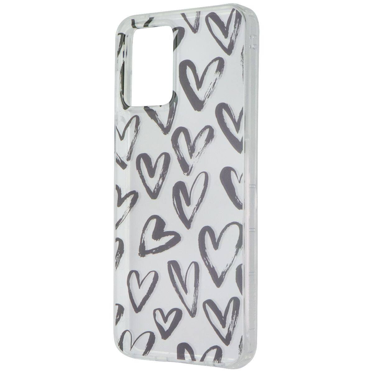 Front. Mybat Pro - MyBat Pro Mood Series Hard Case for Motorola Moto G 5G (2023) - Clear/Hearts - Multicolor.