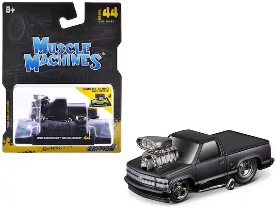 8+ MODEL 44 DIE-CAST MUSCLE MACHINES COLLECTION 1.64" DISPLAY STAND INCLUDED!
1993 CHEVROLET 454 SS PICKUP 44 EDITION