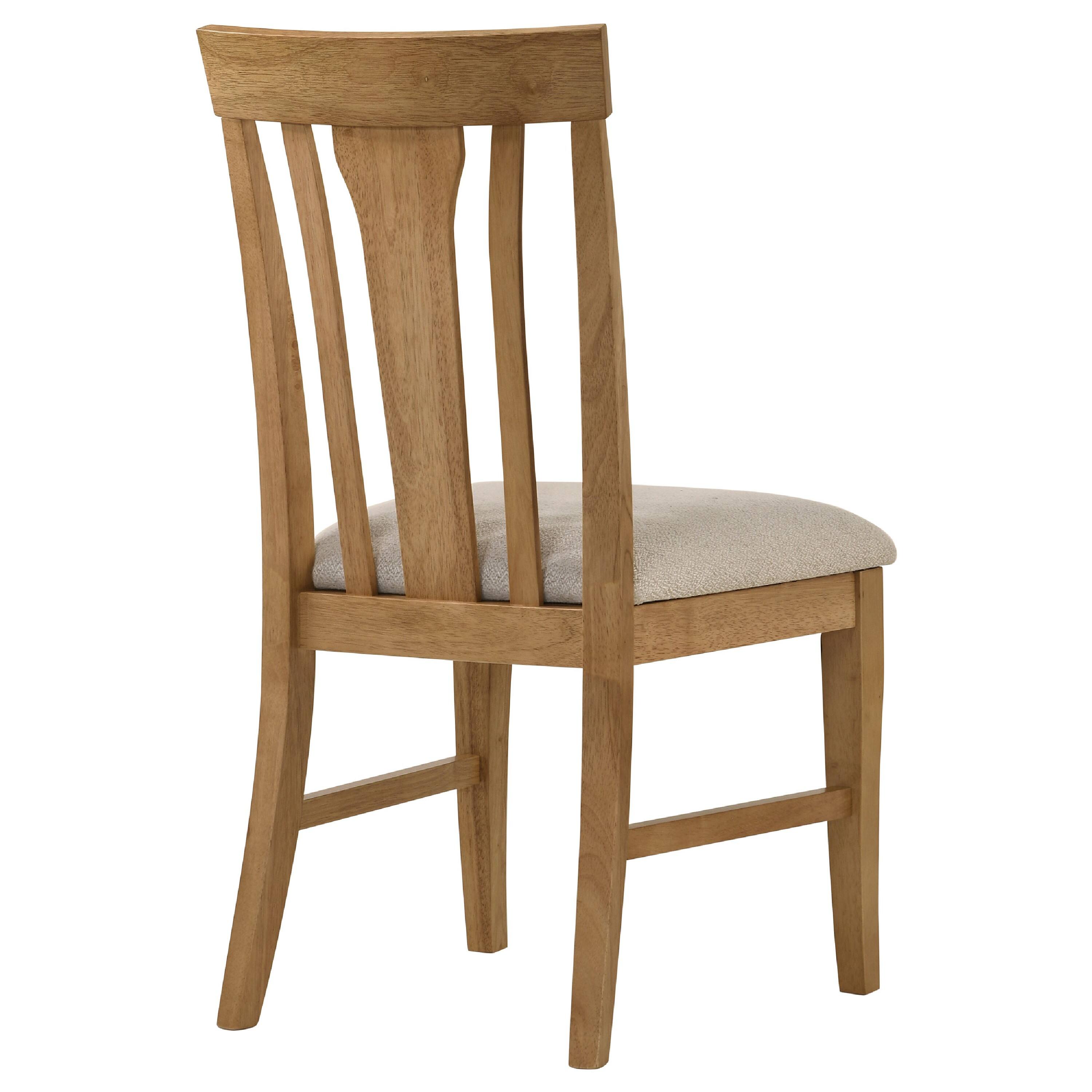 Alt View 2. Manhattan Lane - Kema Dining Side Chair Set of 2, Slatted Back, Padded Tan Seat, Brown - Brown.