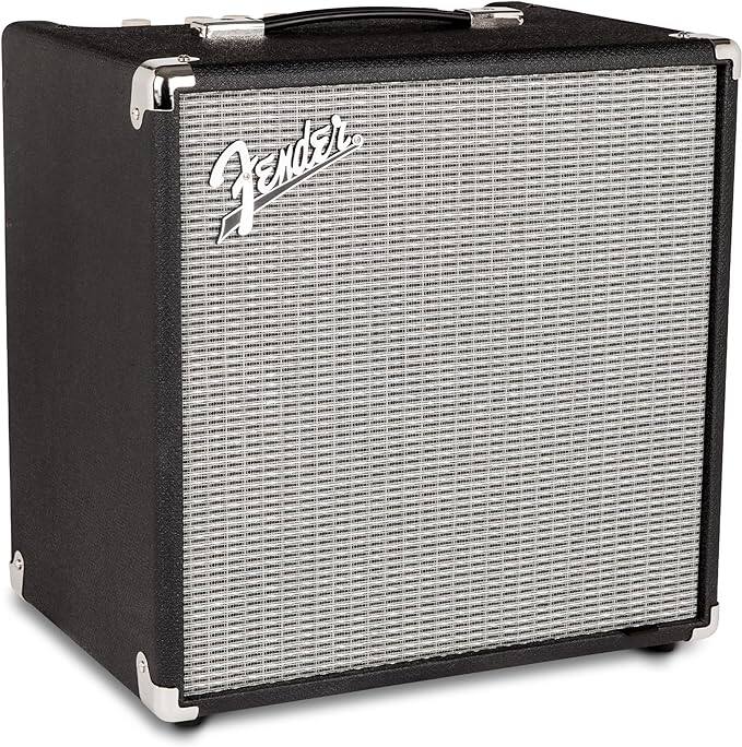 Front. Fender - Fender Rumble 40 Bass Amp, 40 Watts, with 2-Year Warranty - Black/Silver.