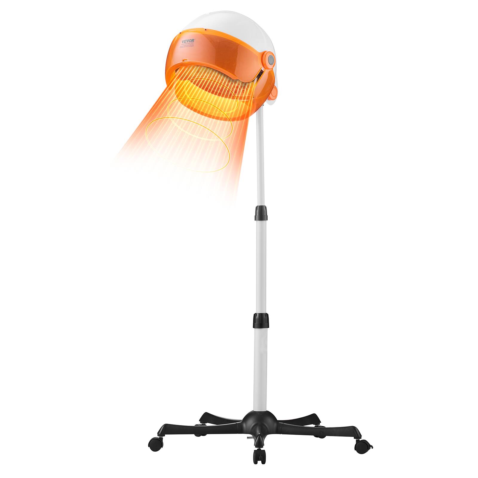 Alt View 5. VEVOR - Salon-Grade Hair Dryer, 1875W Powerful Stand Dryer, Adjustable Timer & 3 Heat/Speed Options - White.
