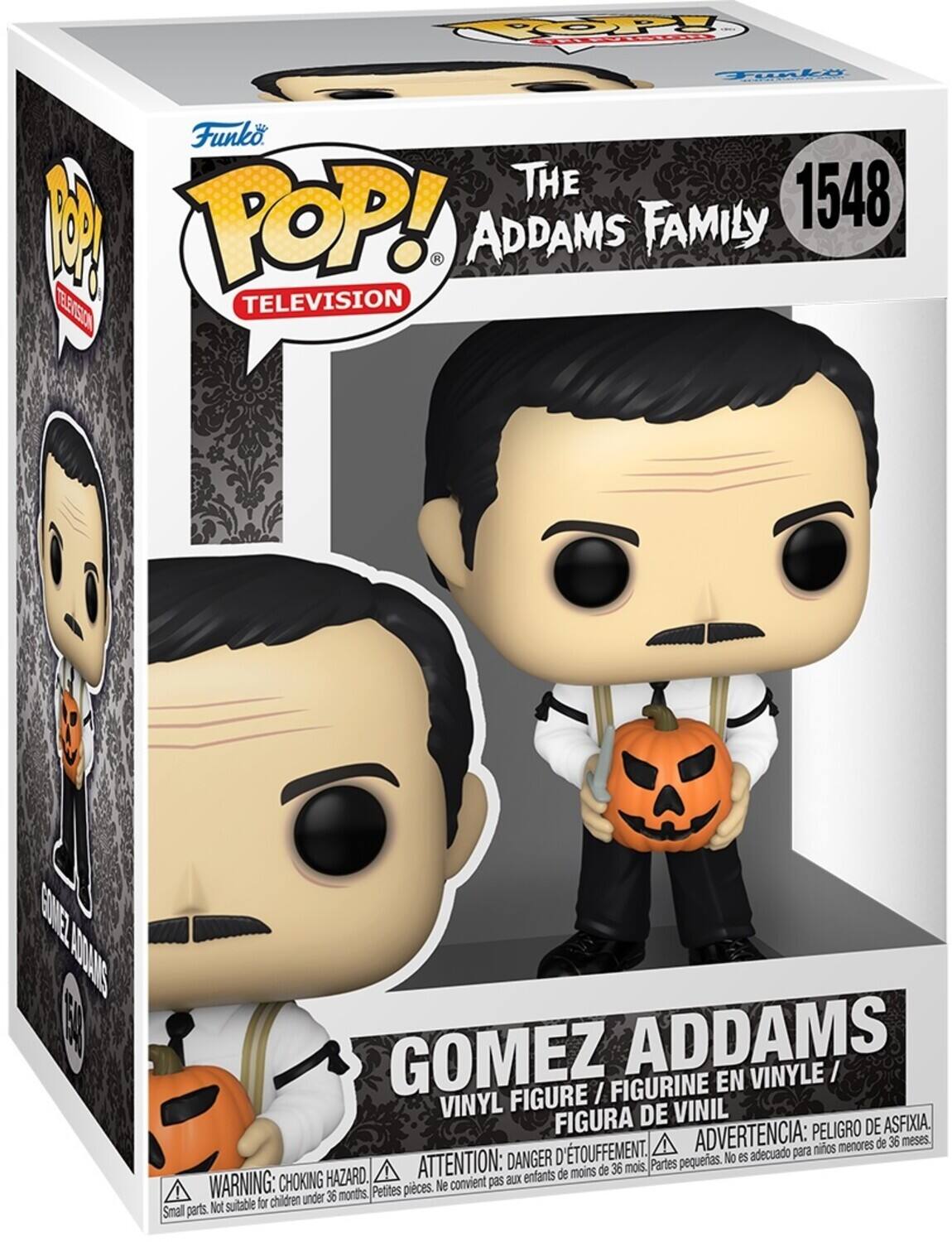 Funko POP! THE ADDAMS FAMILY TELEVISION 1548 GOMEZ ADDAMS VINYLE / FIGURINE EN VINYL FIGURE VINIL FIGURA DE ASFIXIA. ADVERTENCIA: PELIGRO DE ASFIXIA. ATTENTION: DANGER D'ÉTOUFFEMENT. Partes pequeñas. No es adecuado para menores de 36 meses. WARNING: CHOKING HAZARD. Small parts. Not suitable for children under 36 months. Petites pièces. Ne convient pas aux enfants de moins de 36 mois.
