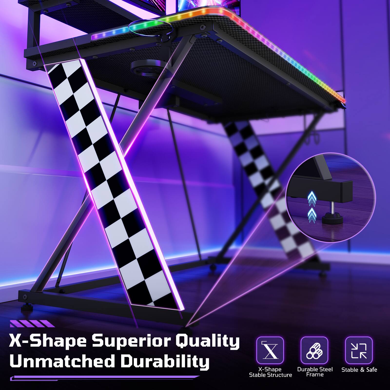 X-Shape Superior Quality  
Unmatched Durability  

X-Shape Durable Steel Stable Structure Frame  
LK Stable & Safe